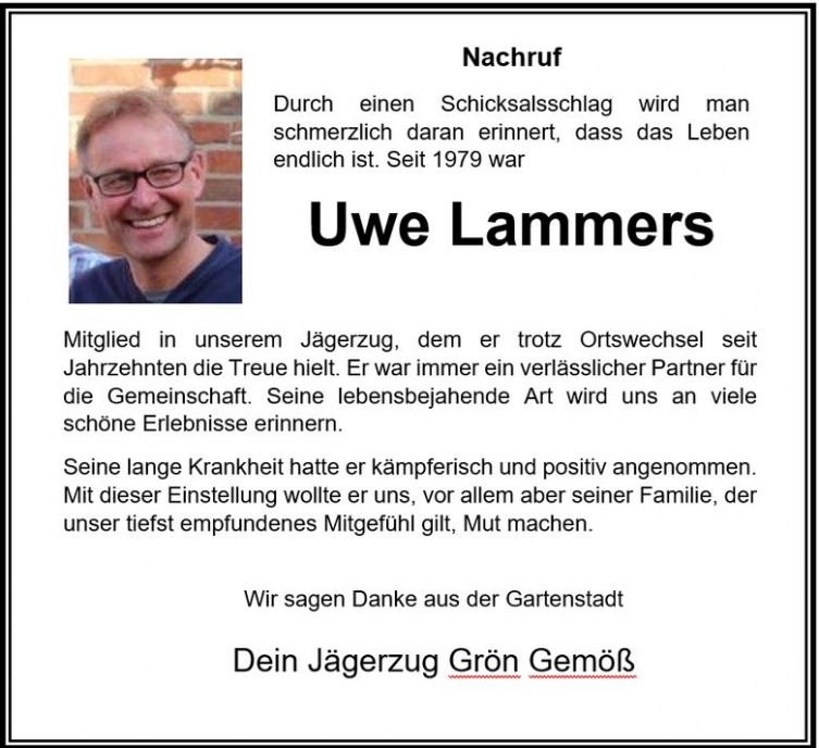 Nachruf Uwe Lammers